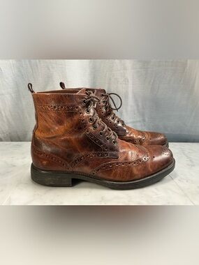 ASTON GREY WINGTIP BOOTS SIZE 9.5M